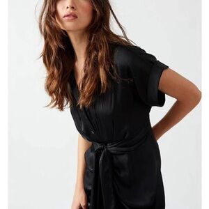 Laurie Solet tie front satin dress